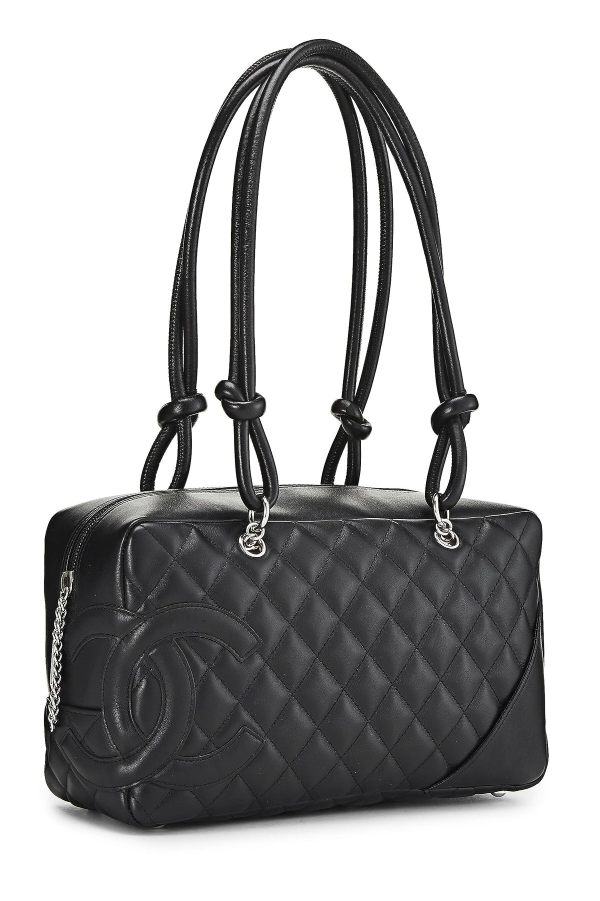 Chanel,  Black Calfskin Cambon Ligne Bowler, Black