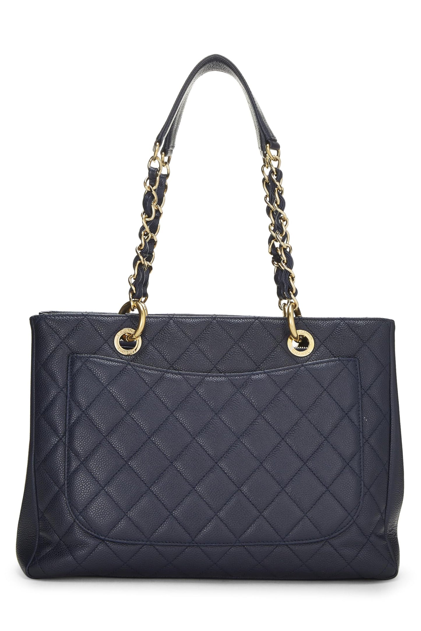 Chanel,  Blue Quilted Caviar Grand Shopping Tote (GST), Blue