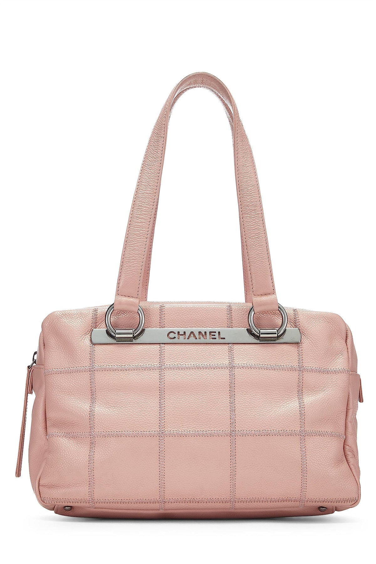 Chanel,  Pink Soft Caviar Chocolate Bar Boston Bag, Pink