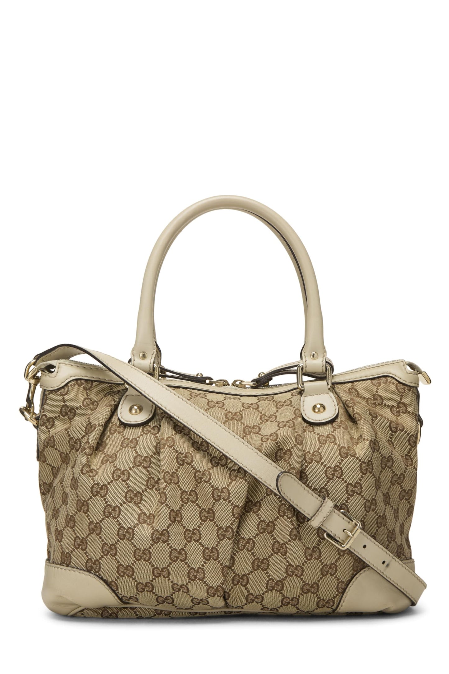 Gucci, White Original GG Canvas Zip Sukey Hobo Large, White