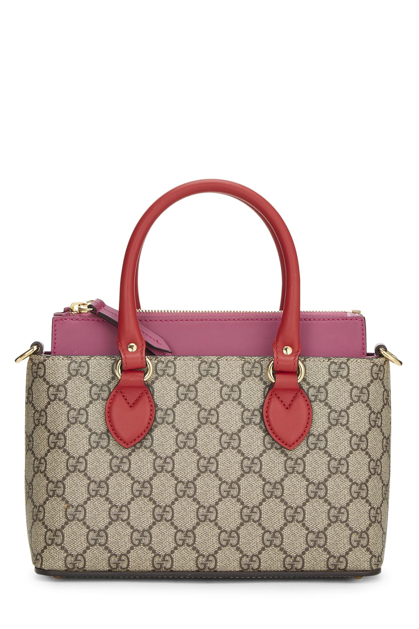 Gucci, Pink & Red GG Supreme Canvas Tote Small, Multi