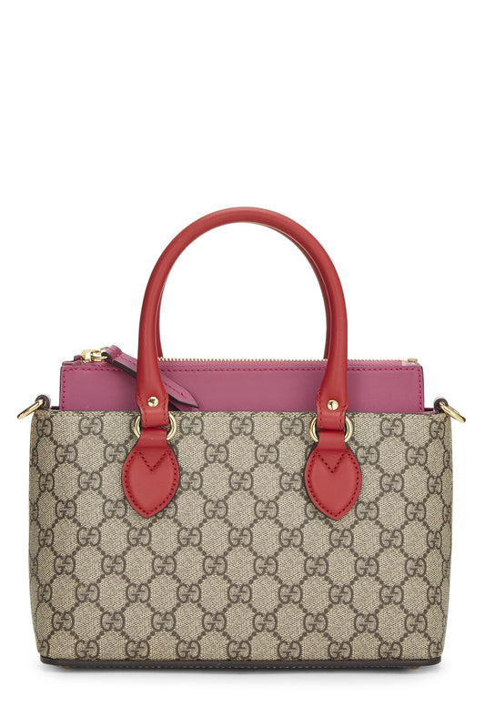 Gucci, Pink & Red GG Supreme Canvas Tote Small, Multi