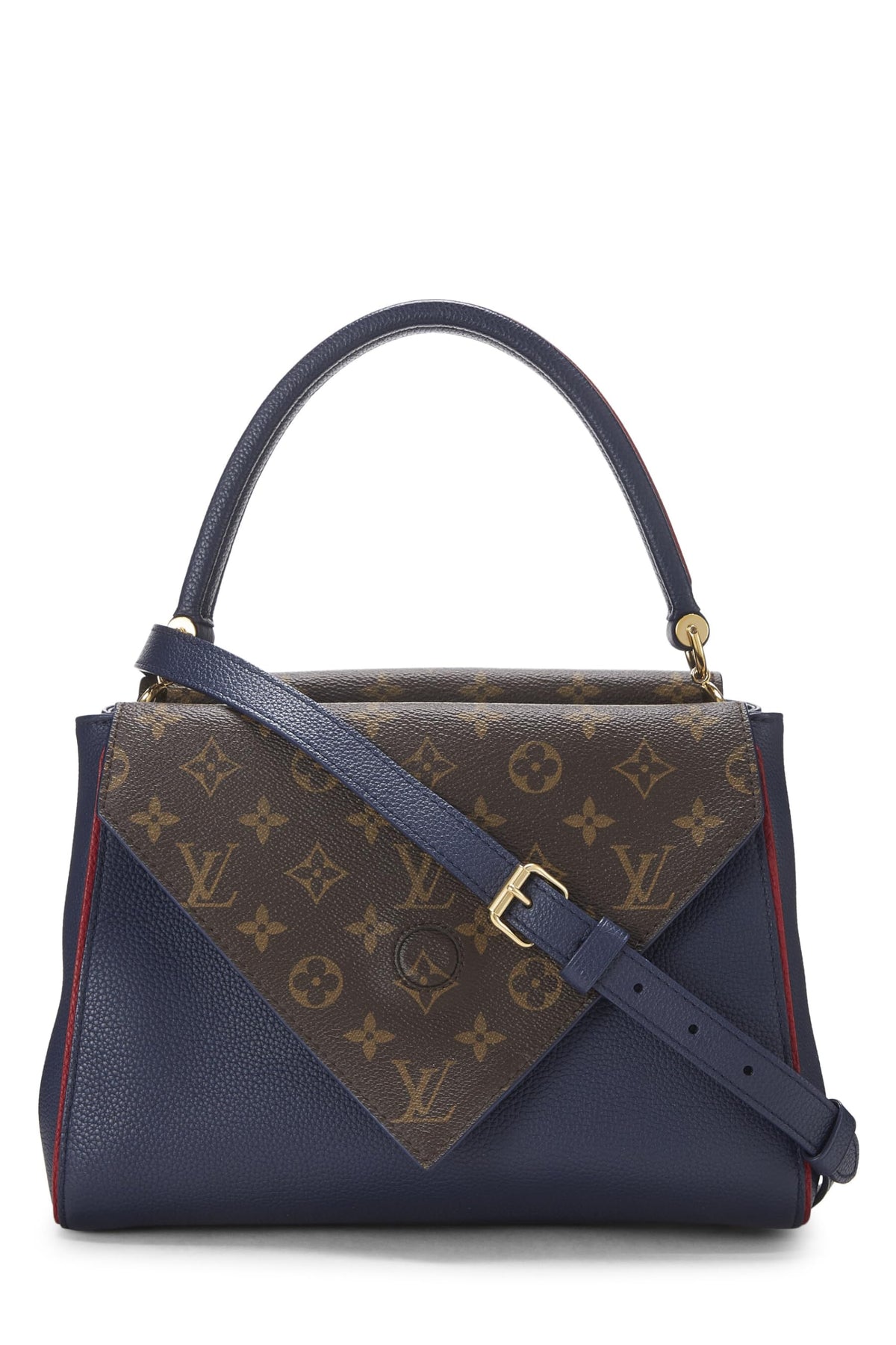 Louis Vuitton,  Navy Monogram Leather Double V Bag, Navy