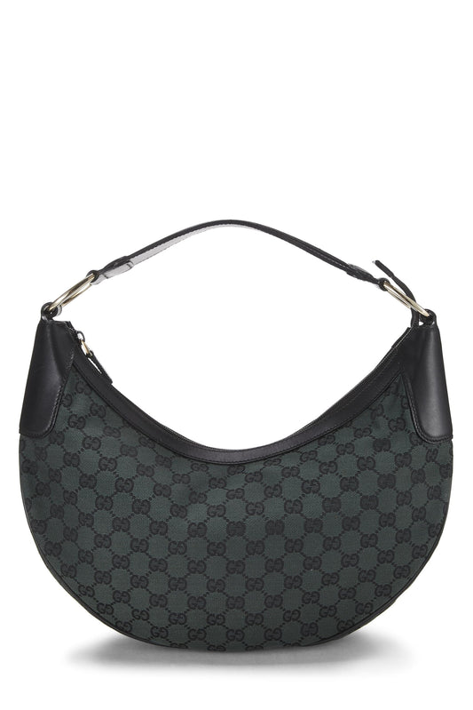 Gucci, Green GG Canvas Half Moon Hobo, Green