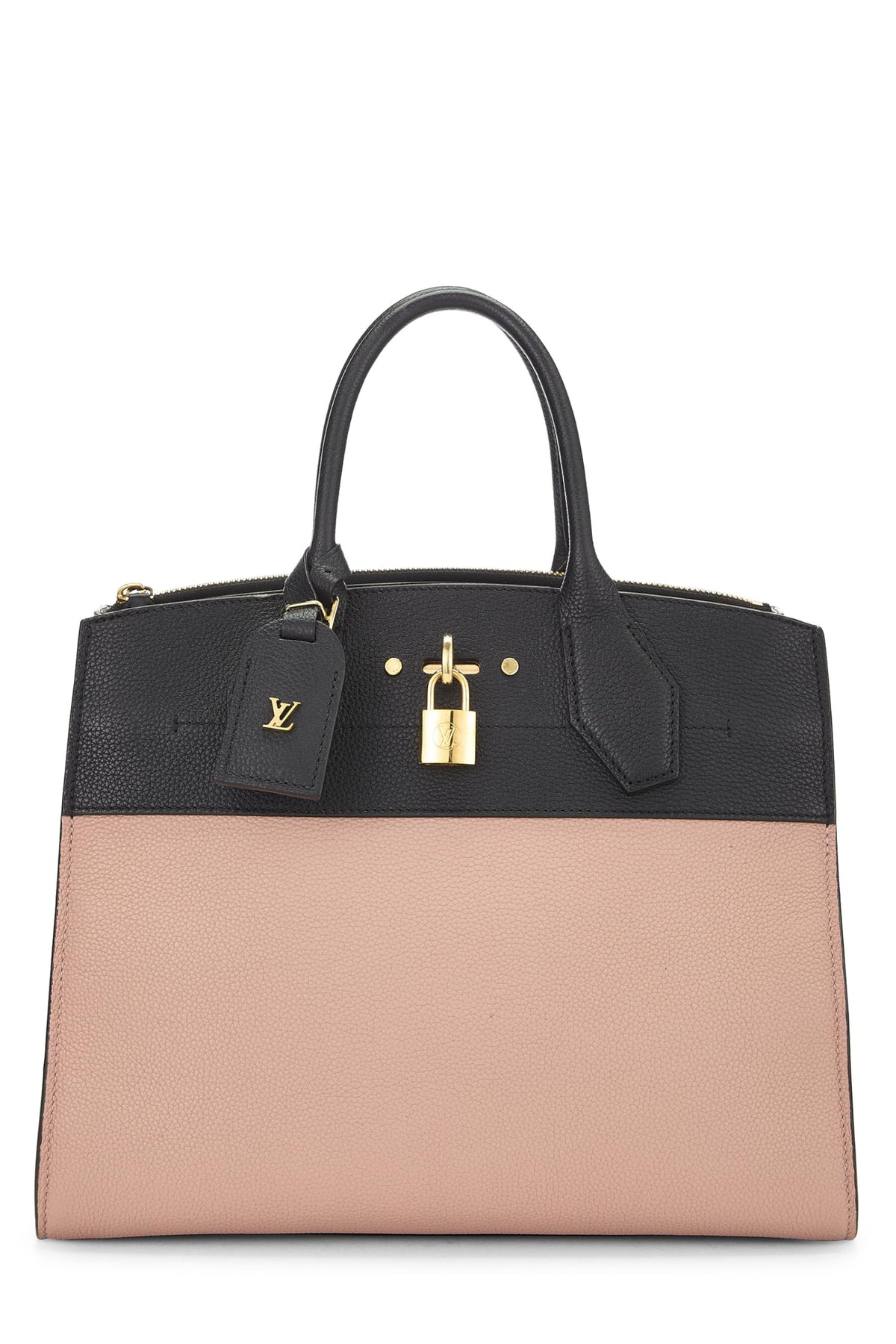 Louis Vuitton,  Pink & Black Two-Tone Calfskin City Steamer MM, Pink