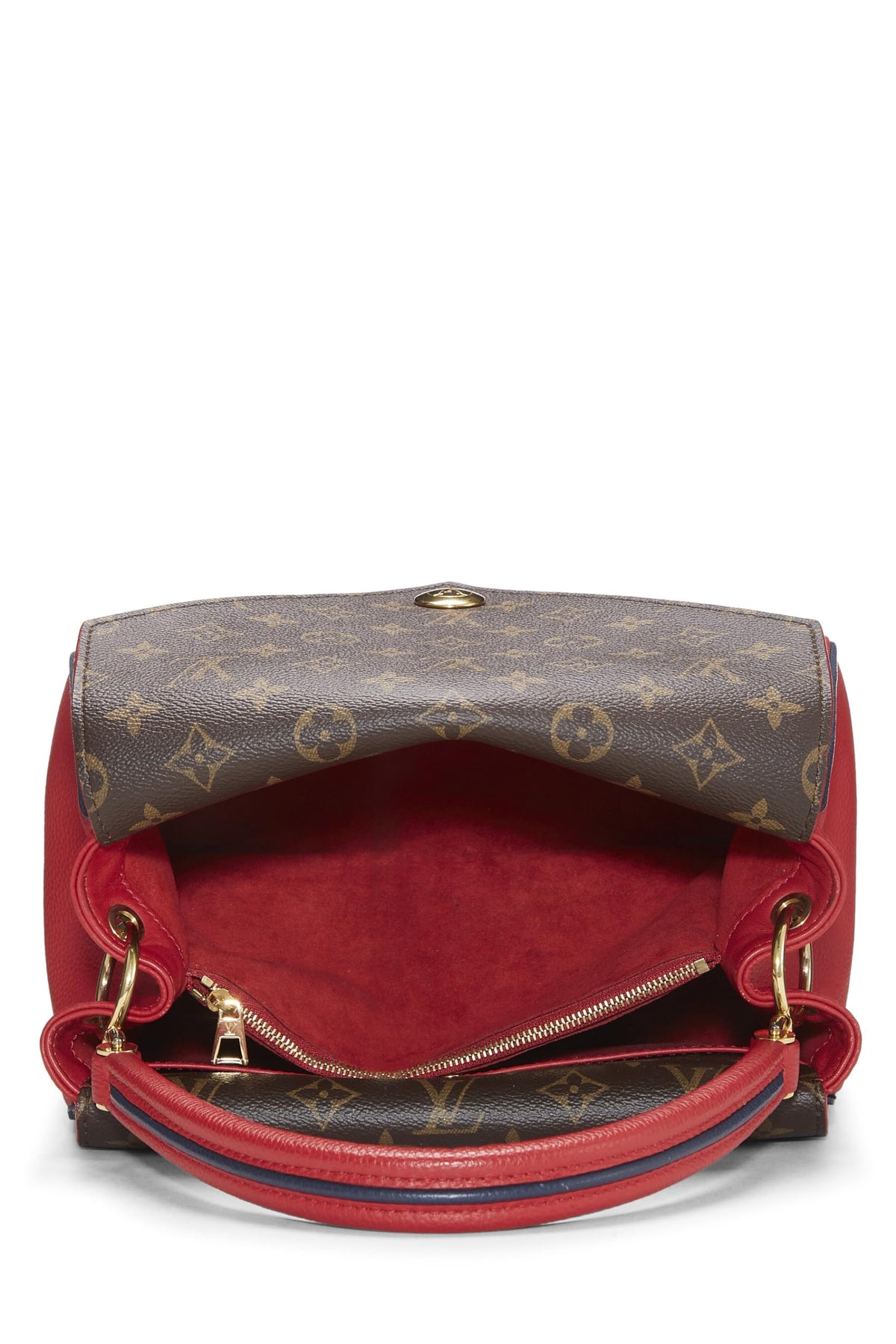 Louis Vuitton,  Red Monogram Leather Double V Bag, Red