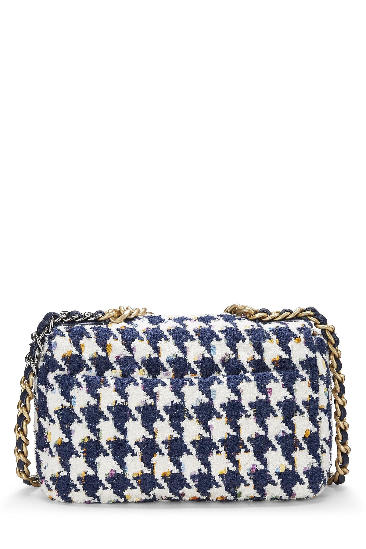 Chanel,  Blue & Multicolor Quilted Tweed 19 Flap Bag Medium, Multi