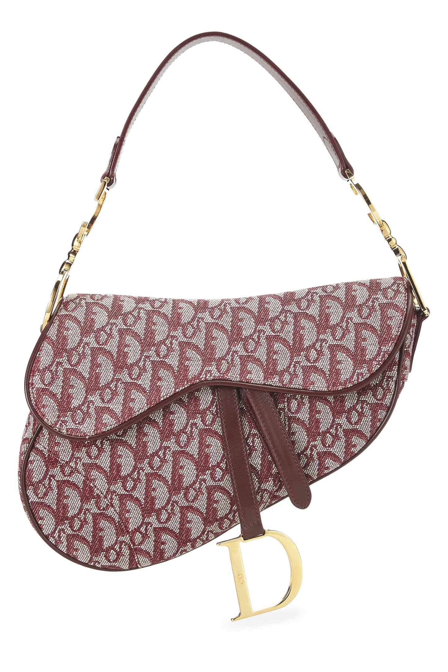 Dior,  Burgundy Trotter Canvas Saddle Bag, Burgundy