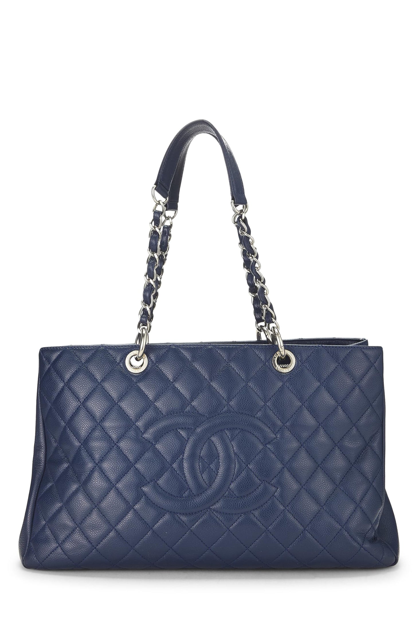 Chanel,  Navy Quilted Caviar Grand Shopping Tote (GST) XL, Navy