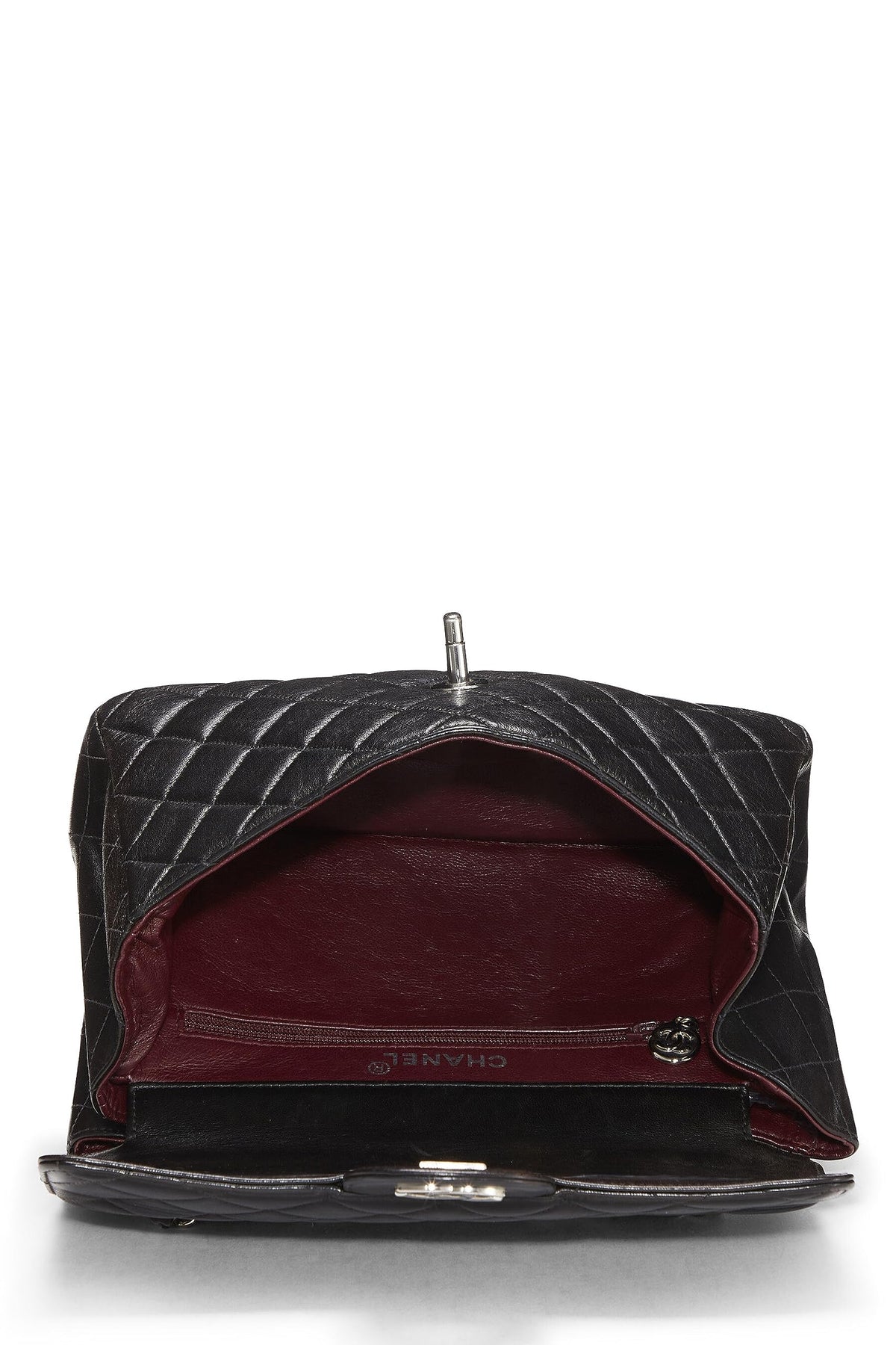 Chanel,  Black Quilted Lambskin Double Sided Flap Small, Black