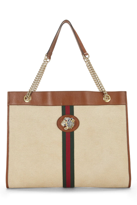 Gucci, Brown Original GG Supreme Canvas Rajah Tote Large, Brown
