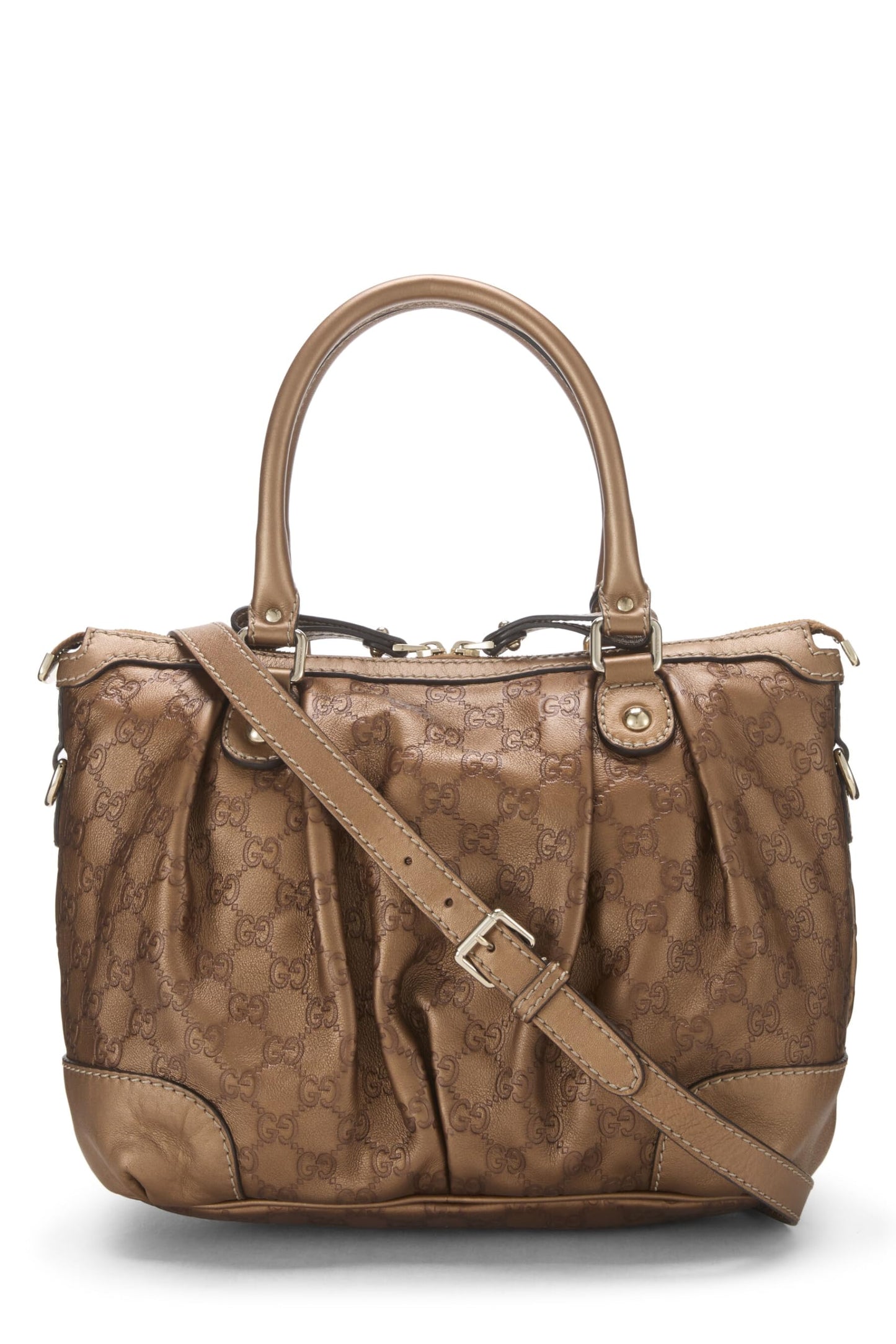 Gucci, Bronze Guccissima Sukey Handbag Large, Brown