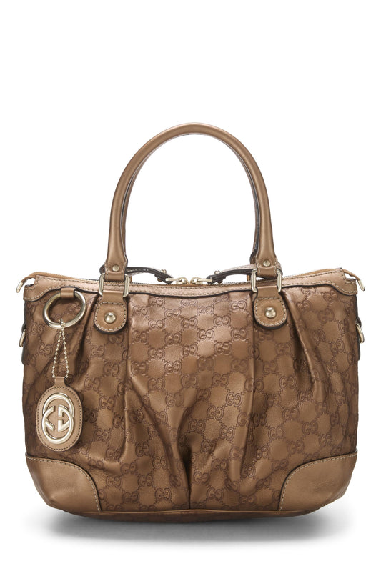 Gucci, Bronze Guccissima Sukey Handbag Large, Brown