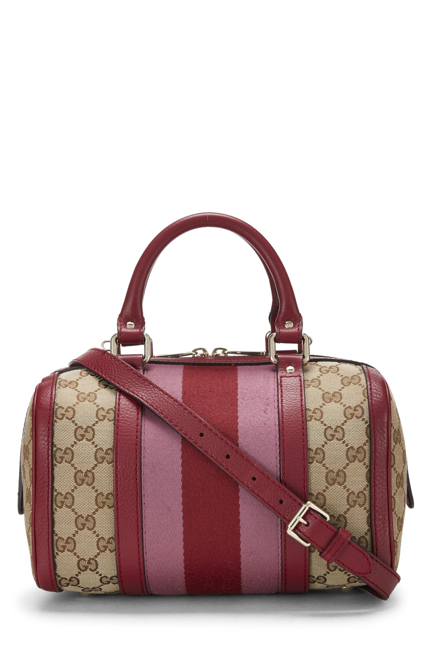 Gucci, Red Original GG Canvas Web Boston Bag Small, Red