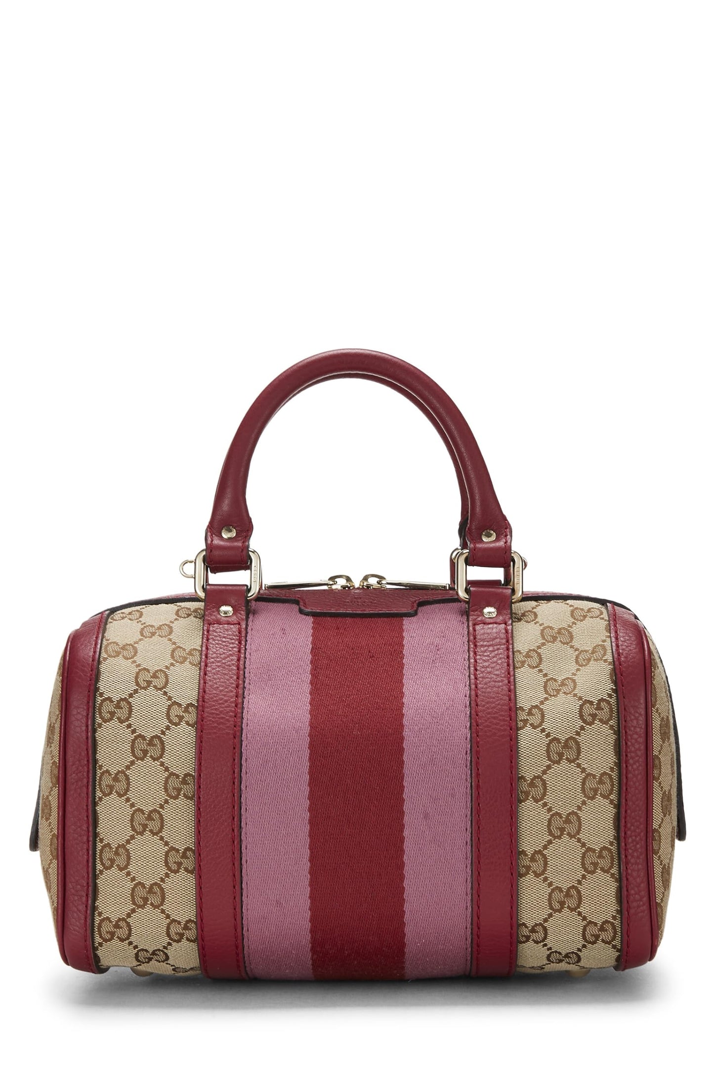 Gucci, Red Original GG Canvas Web Boston Bag Small, Red
