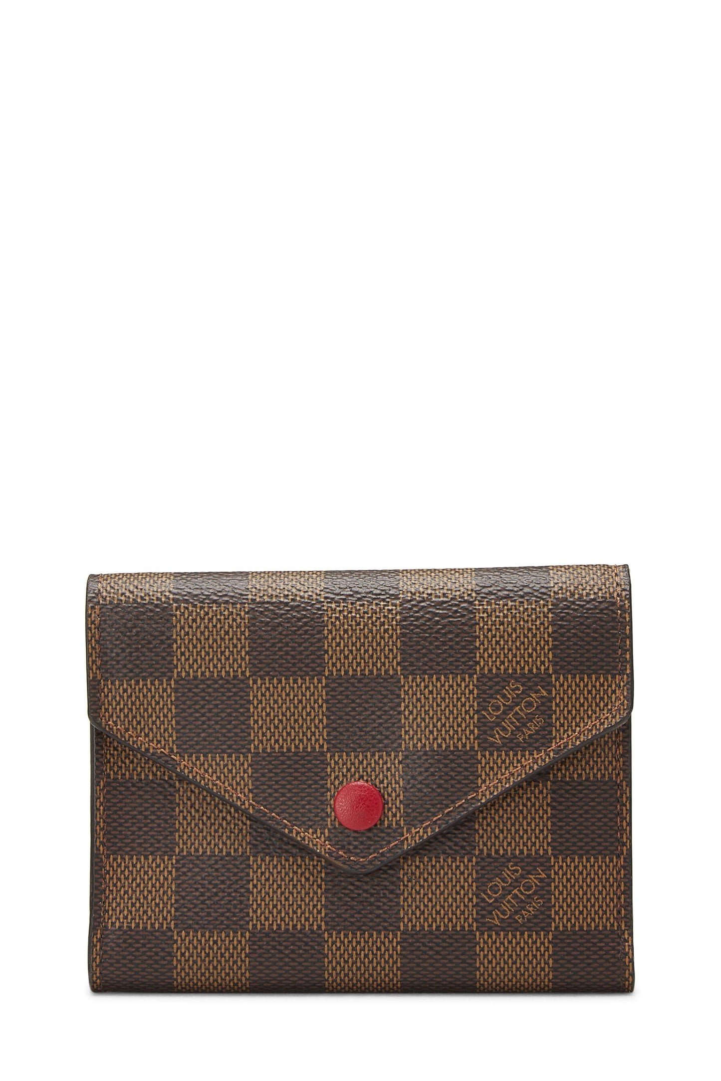 Louis Vuitton,  Red Damier Ebene Victorine Wallet, Red