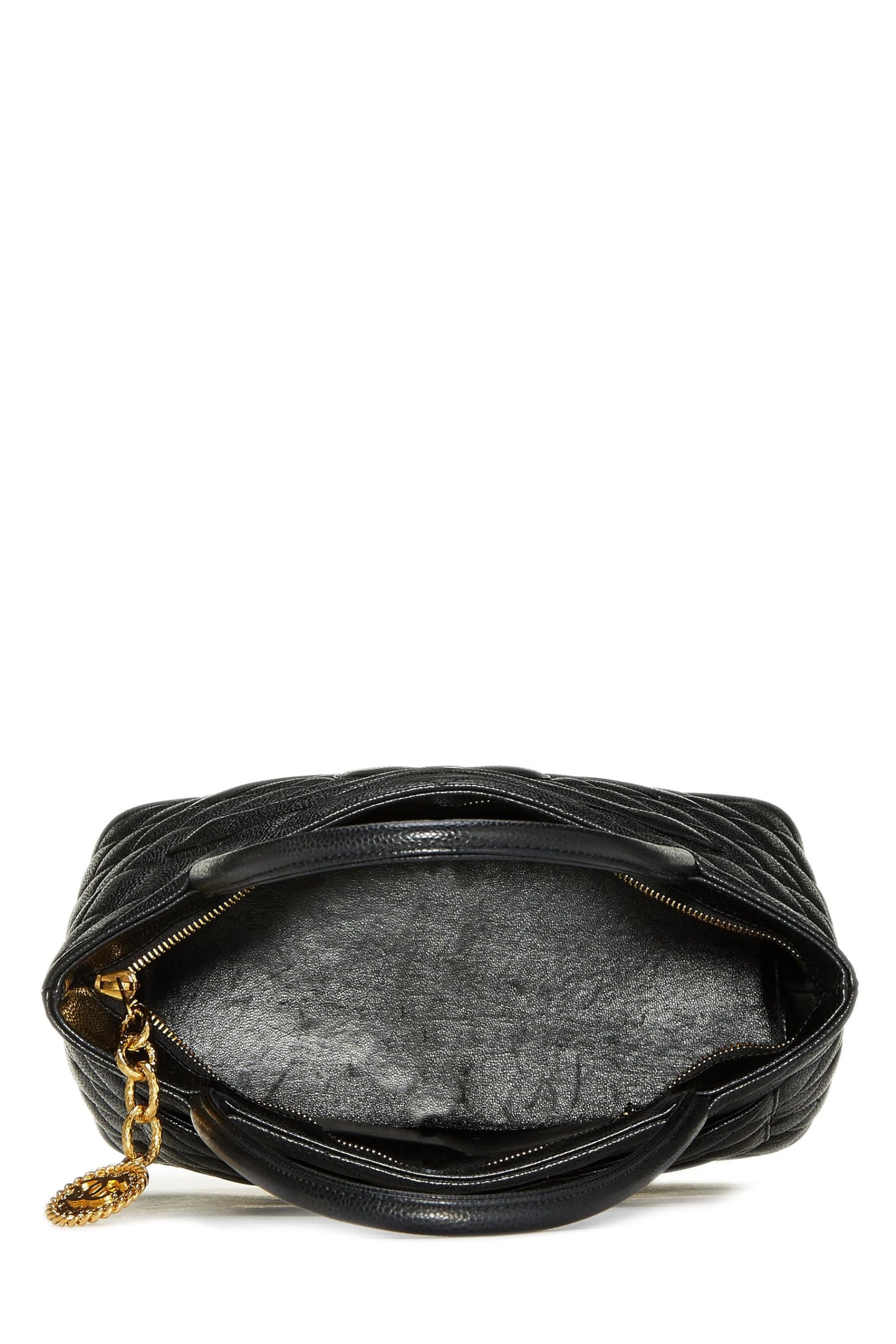 Chanel,  Black Quilted Caviar Medallion Tote, Black