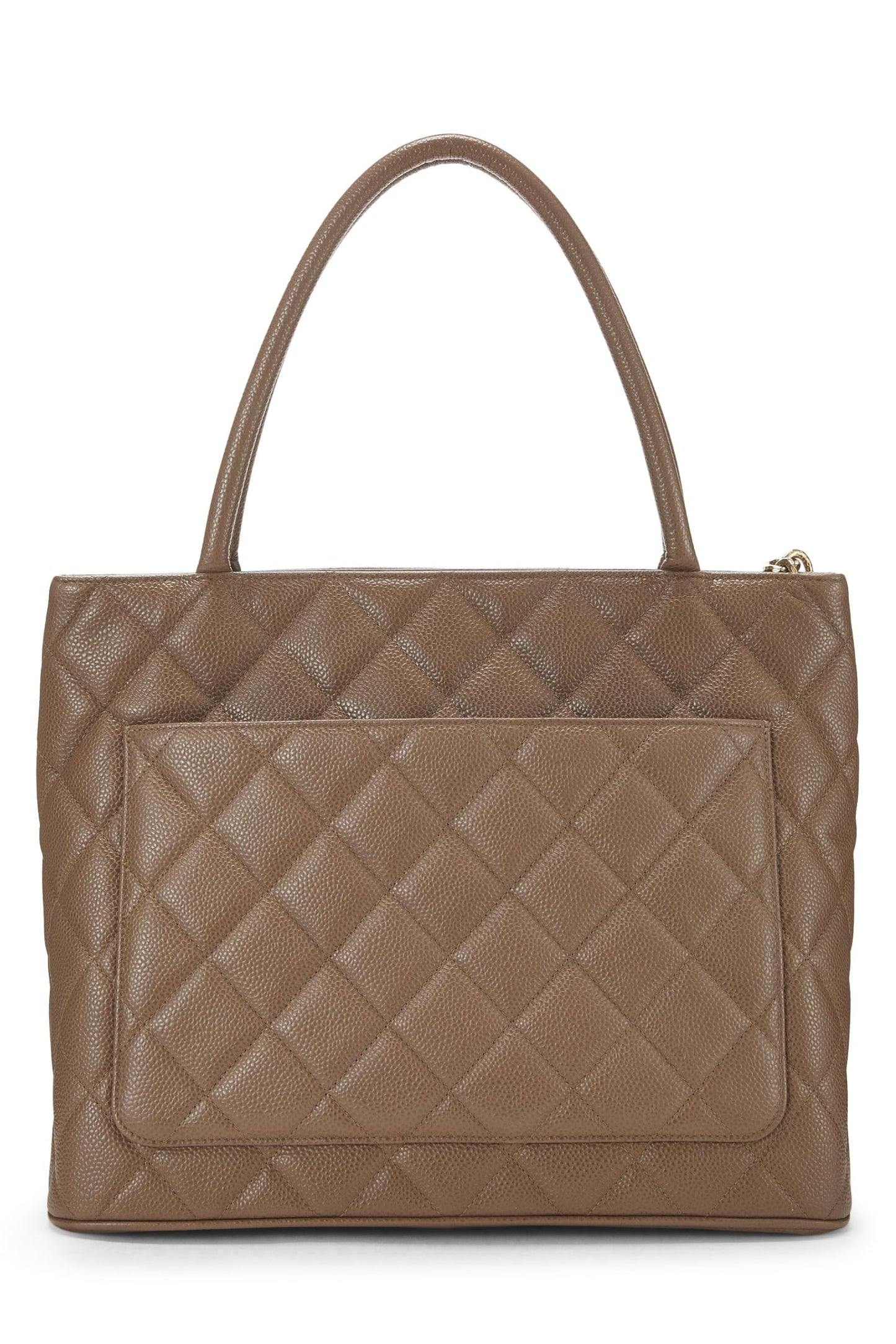 Chanel,  Brown Quilted Caviar Medallion Tote, Brown