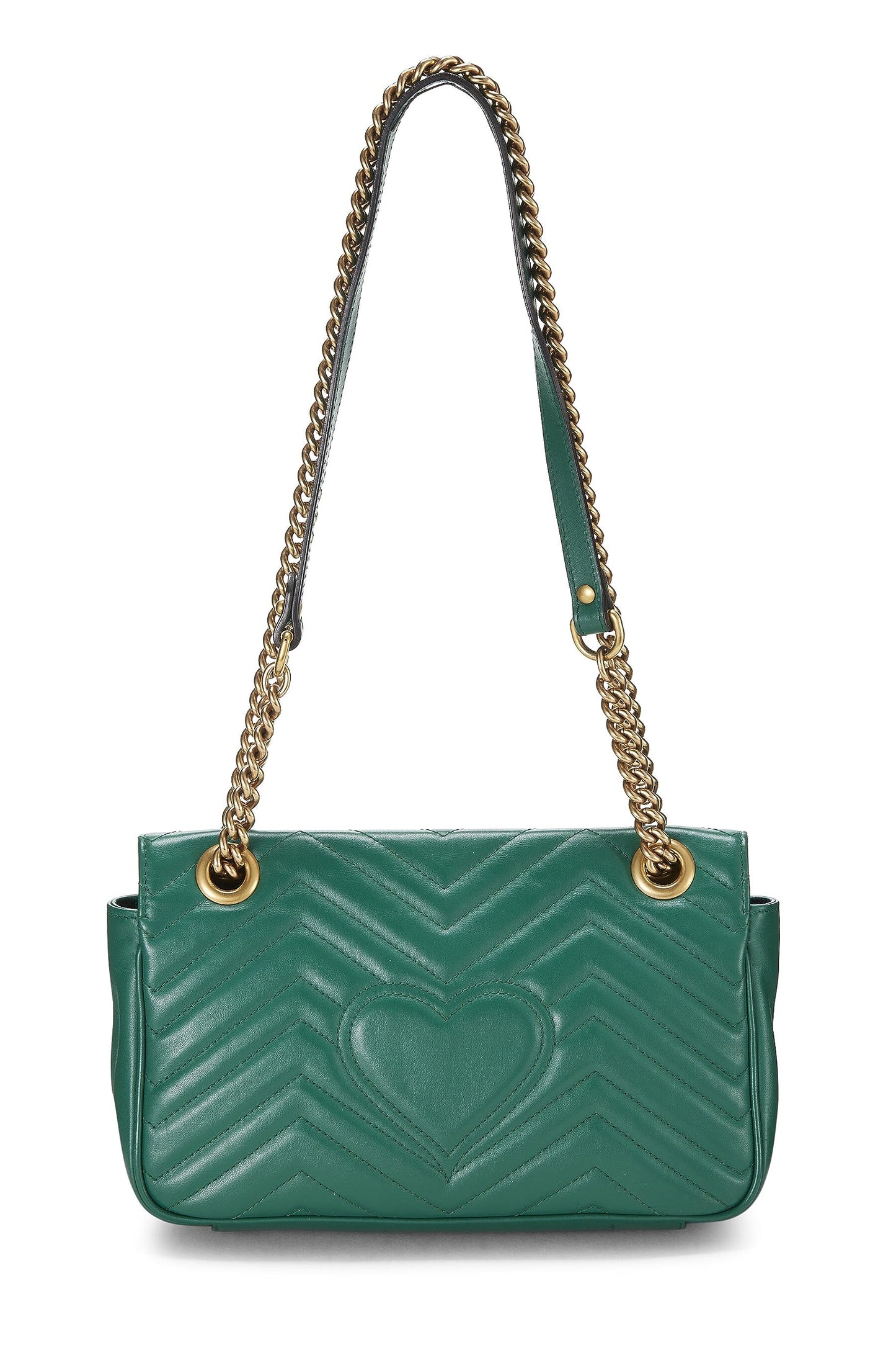 Gucci, Green Leather GG Marmont Shoulder Bag Small, Green