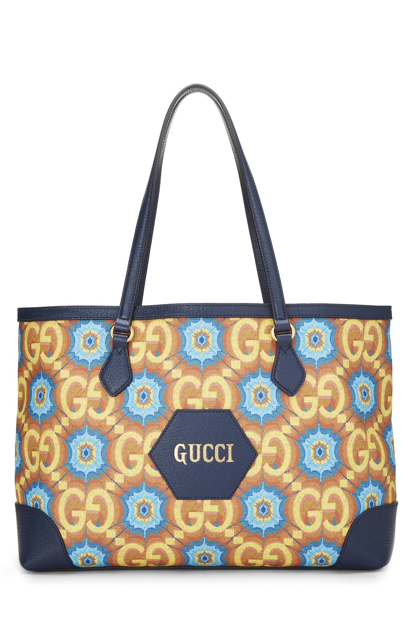 Gucci, Navy Coated Canvas Kaleidoscope Ophidia Tote, Navy