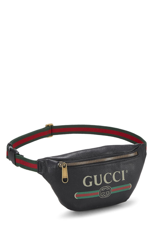 Gucci, Black Leather Logo Belt Bag Small, Black