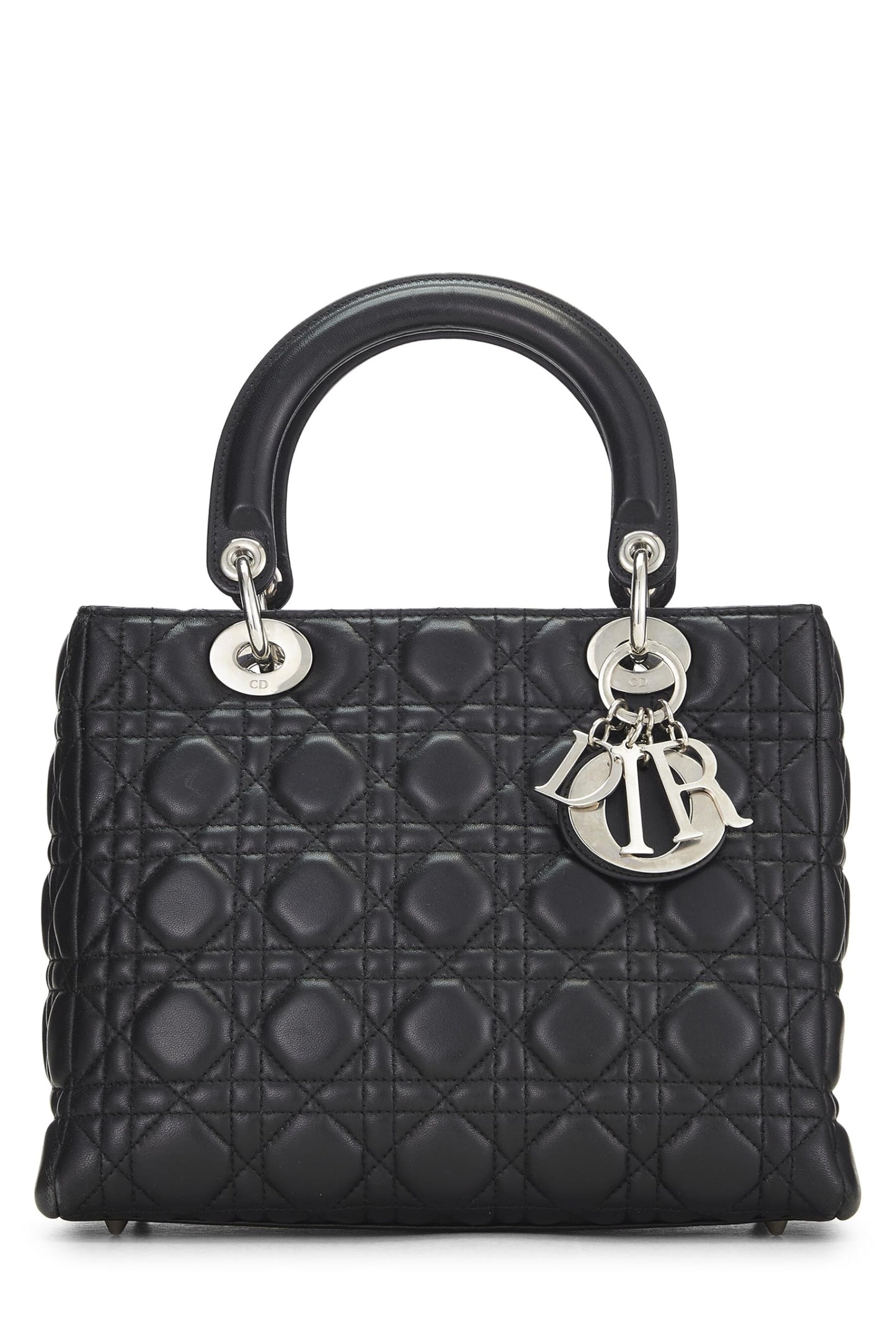 Dior,  Black Cannage Quilted Lambskin Lady Dior Medium, Black