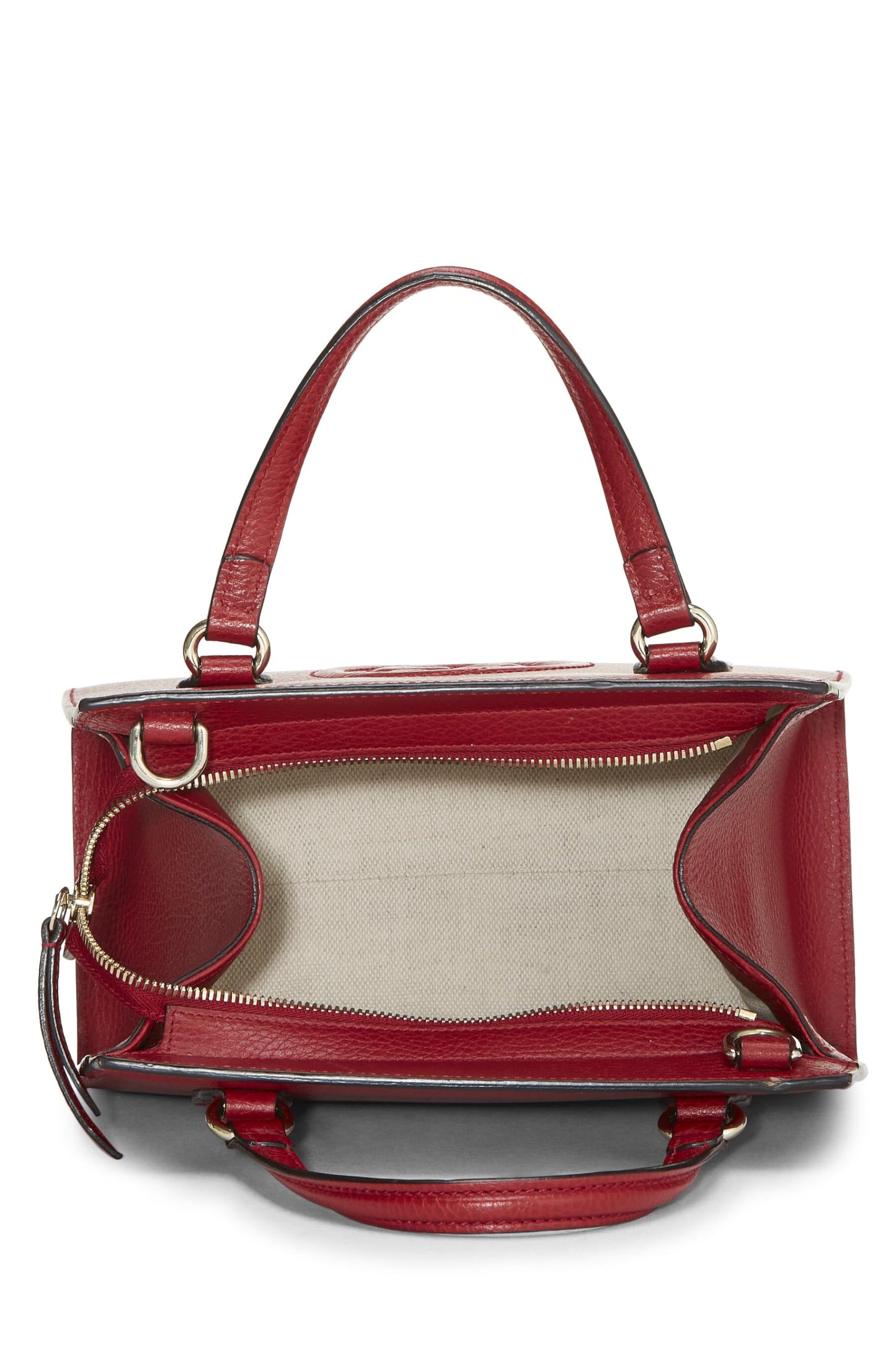 Gucci, Red Grained Leather Soho Handbag, Red