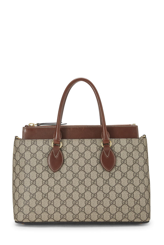 Gucci, Brown Original GG Supreme Coated Canvas Top Handle Tote, Brown