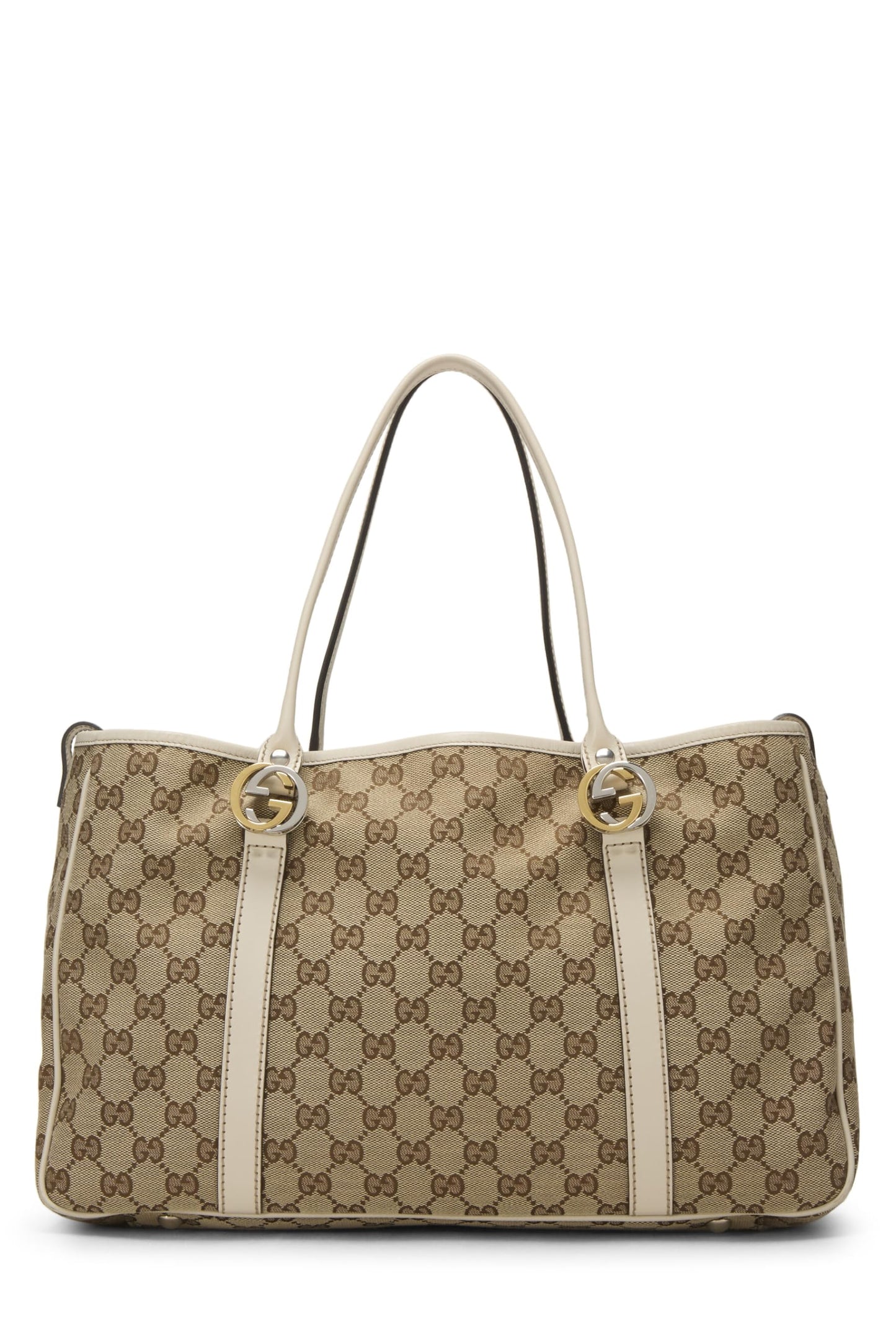 Gucci, White Original GG Canvas Twins Tote, White