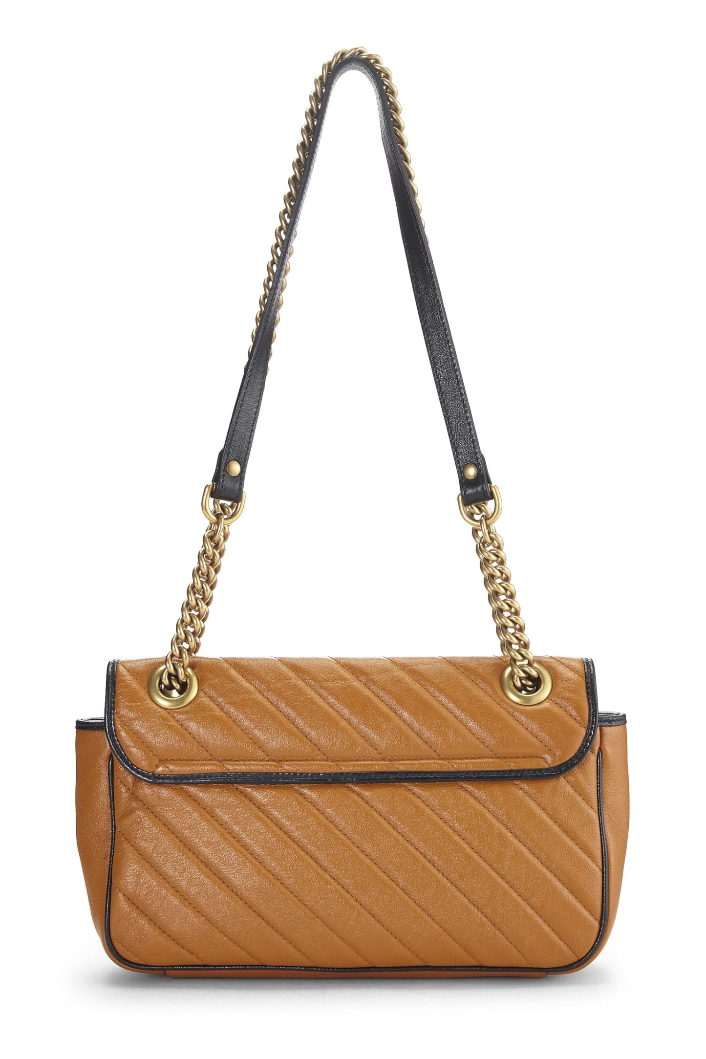 Gucci, Orange Leather Torchon GG Marmont Shoulder Bag Small, Orange