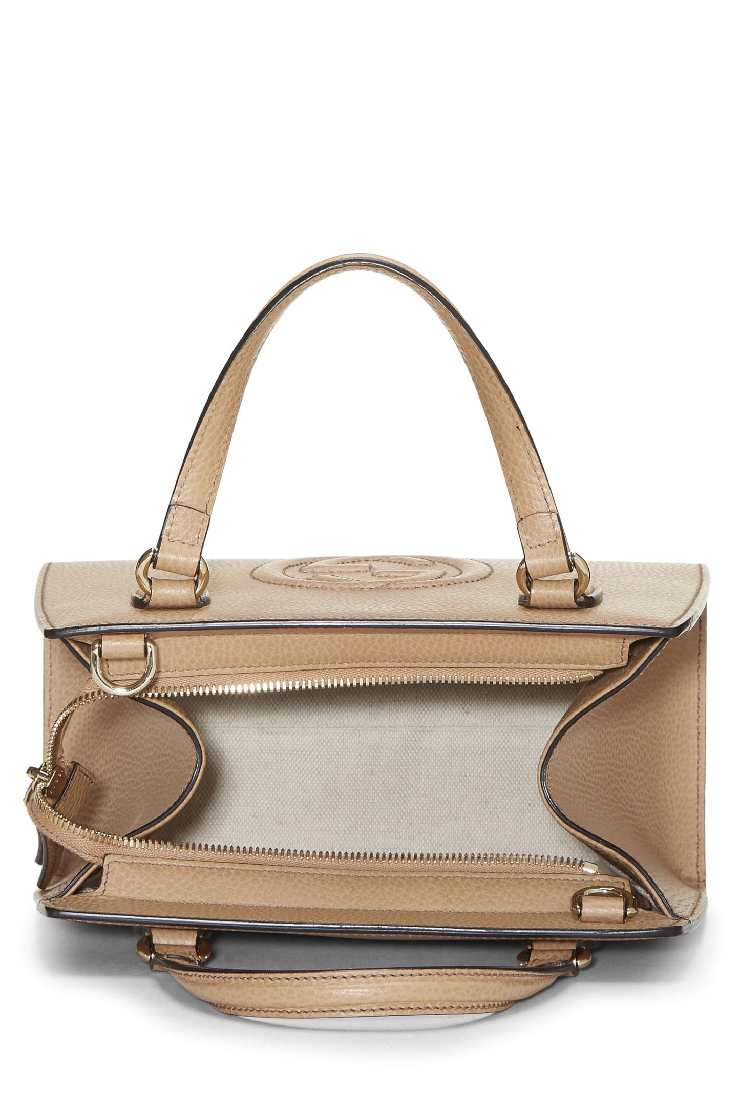 Gucci, Beige Grained Leather Soho Handbag, Beige