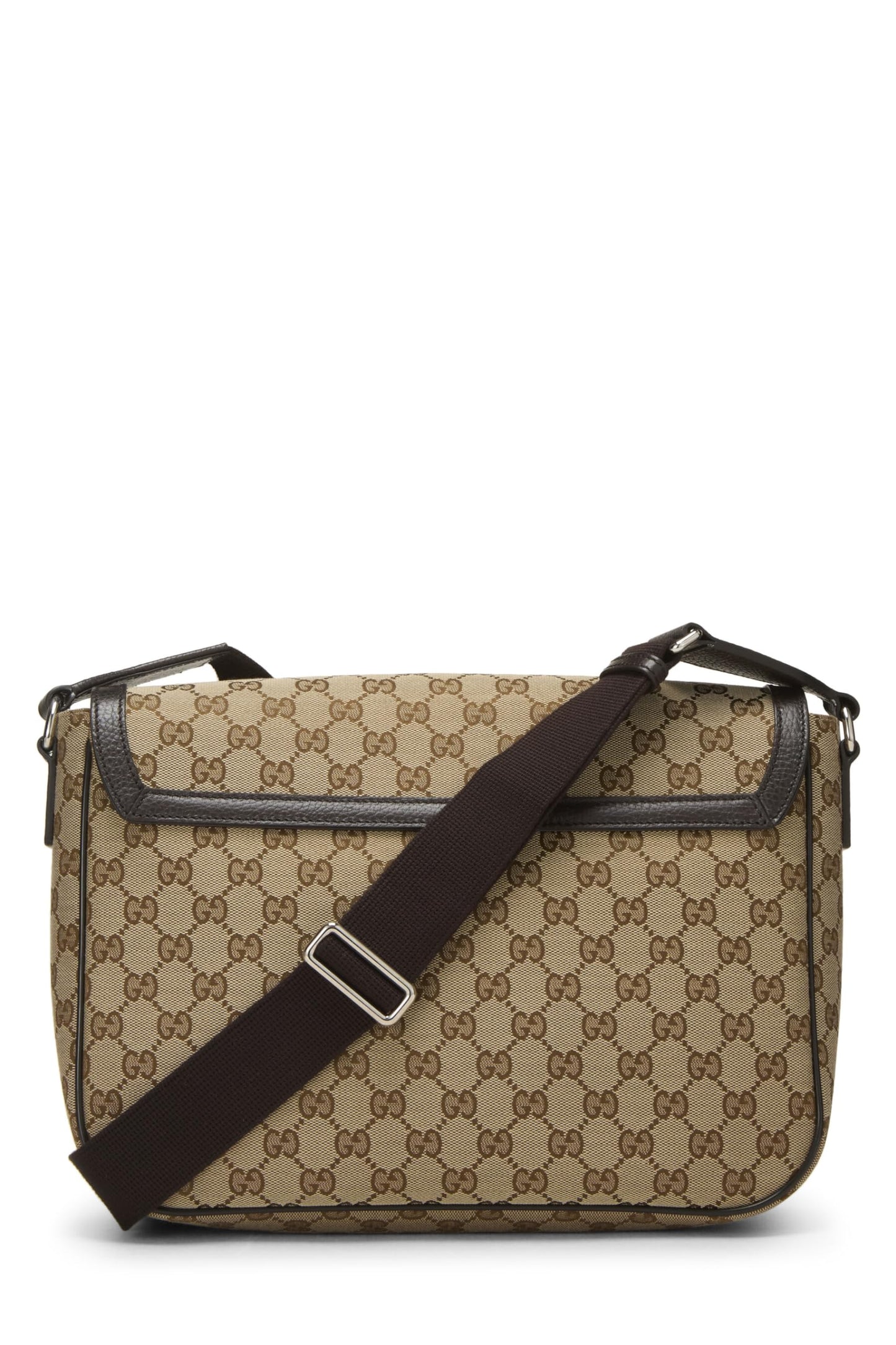 Gucci, Brown Original GG Canvas Magnetic Flap Messenger Bag, Brown