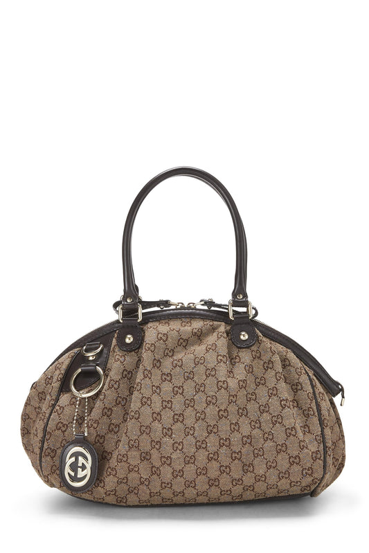 Gucci, Original GG Canvas Sukey Boston, Brown