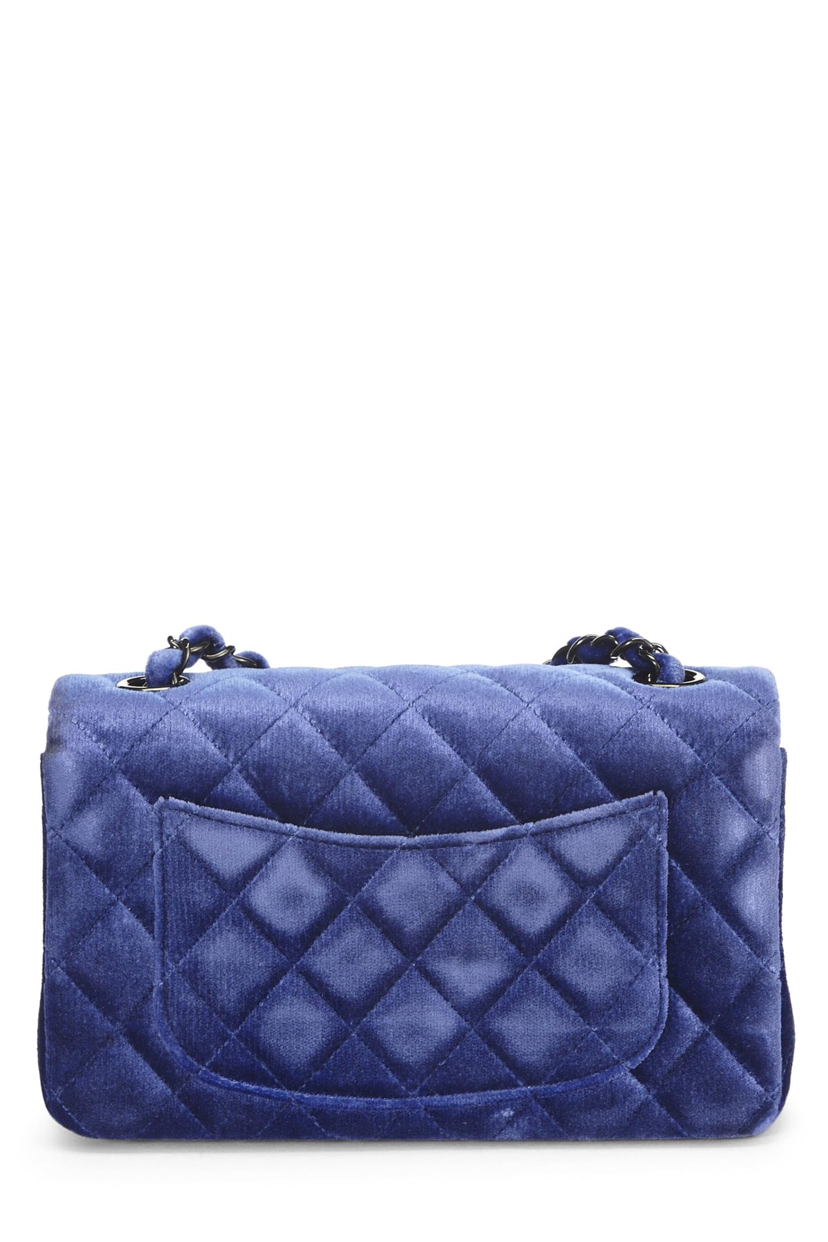 Chanel,  Purple Velvet Rectangular Flap Mini, Navy