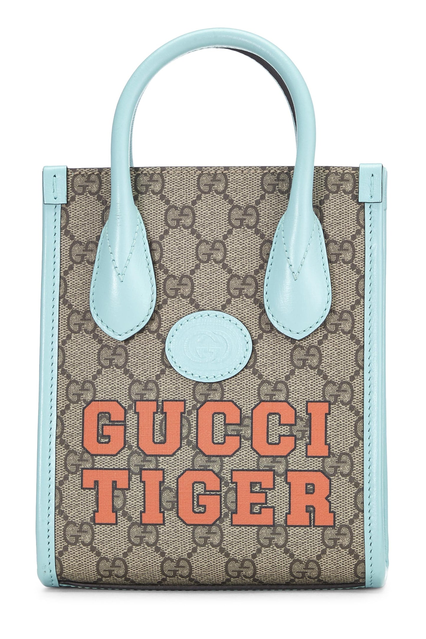 Gucci, Turquoise Original GG Supreme Canvas Tiger Tote Mini, Navy