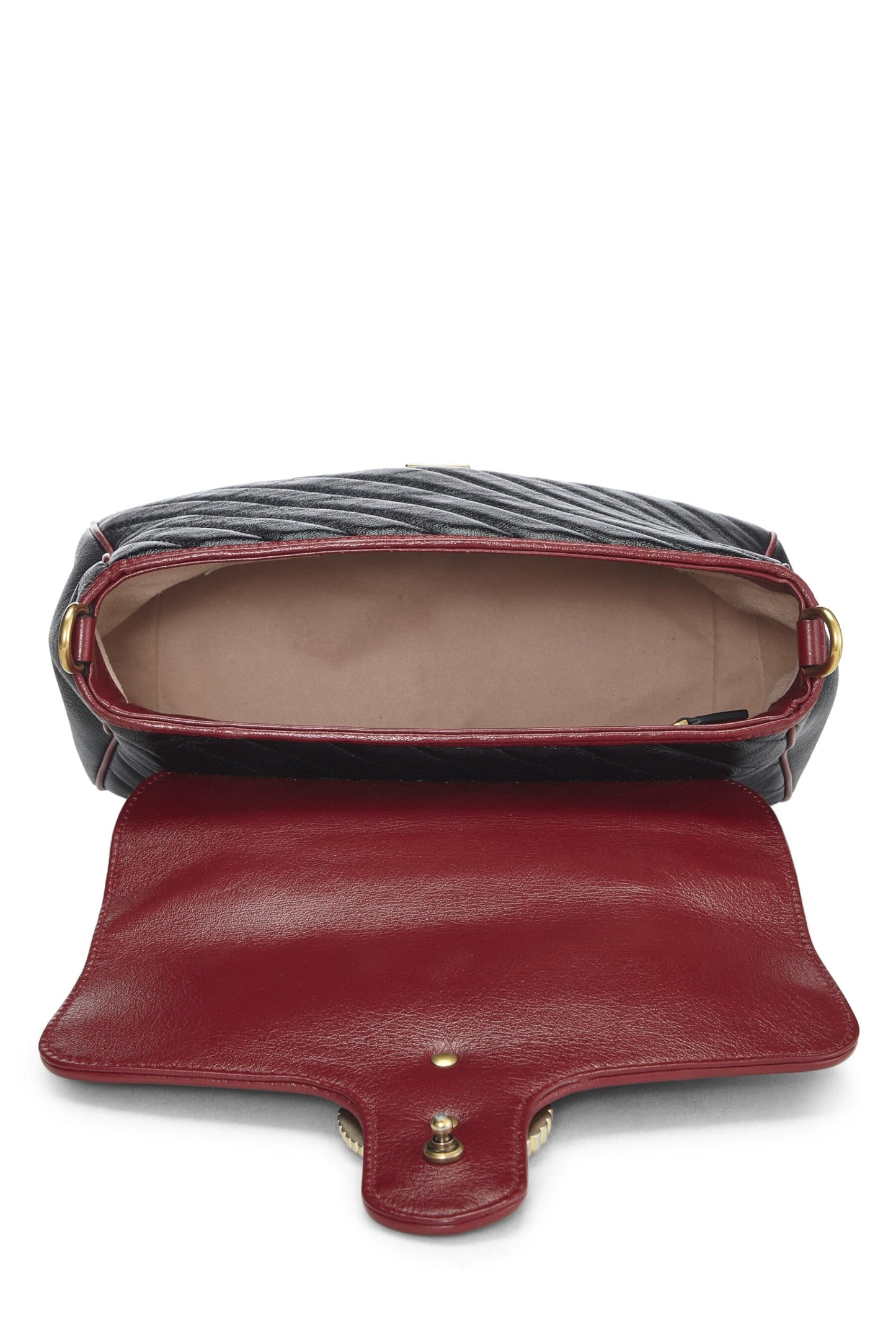 Gucci, Black Leather GG Marmont Top Handle Bag, Multi
