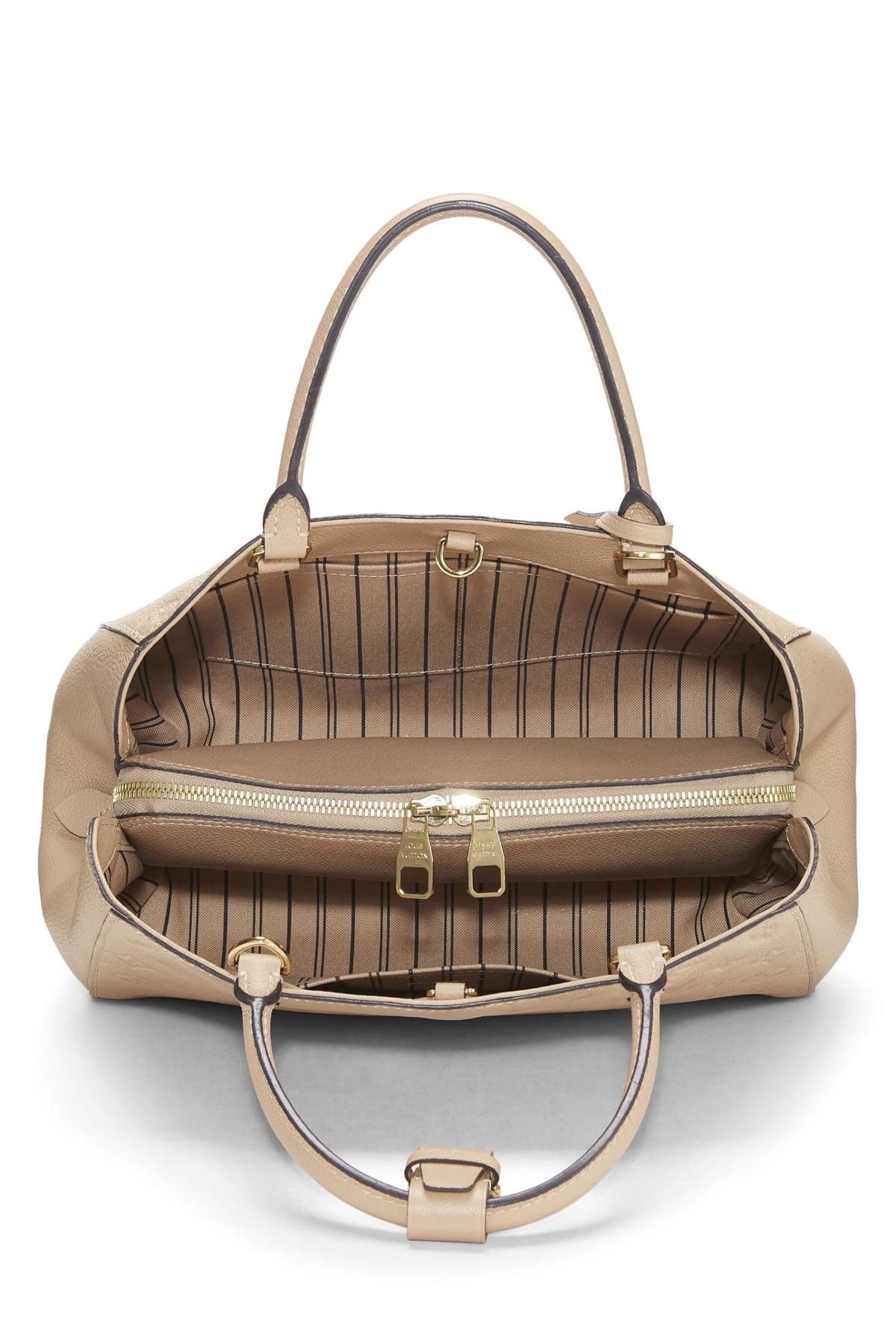 Louis Vuitton,  Beige Monogram Empreinte Montaigne MM, Beige