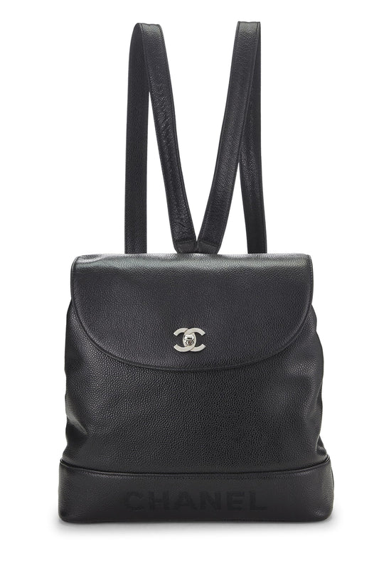 Chanel,  Black Caviar 'CC' Backpack, Black