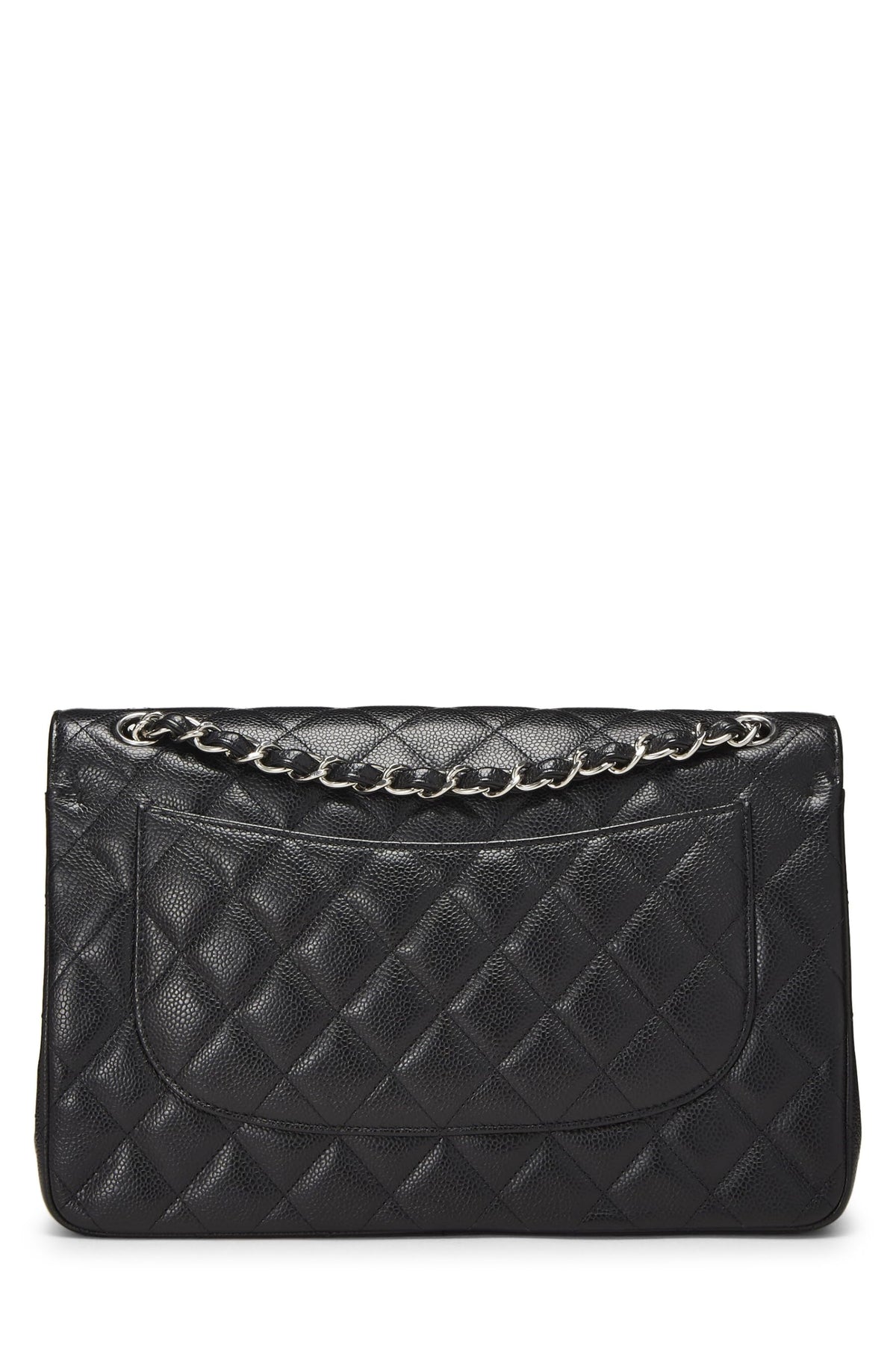 Chanel,  Black Quilted Caviar New Classic Flap Jumbo, Black