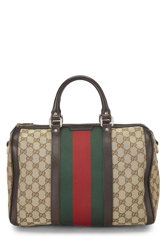 Gucci, Original GG Canvas Web Boston Bag, Brown