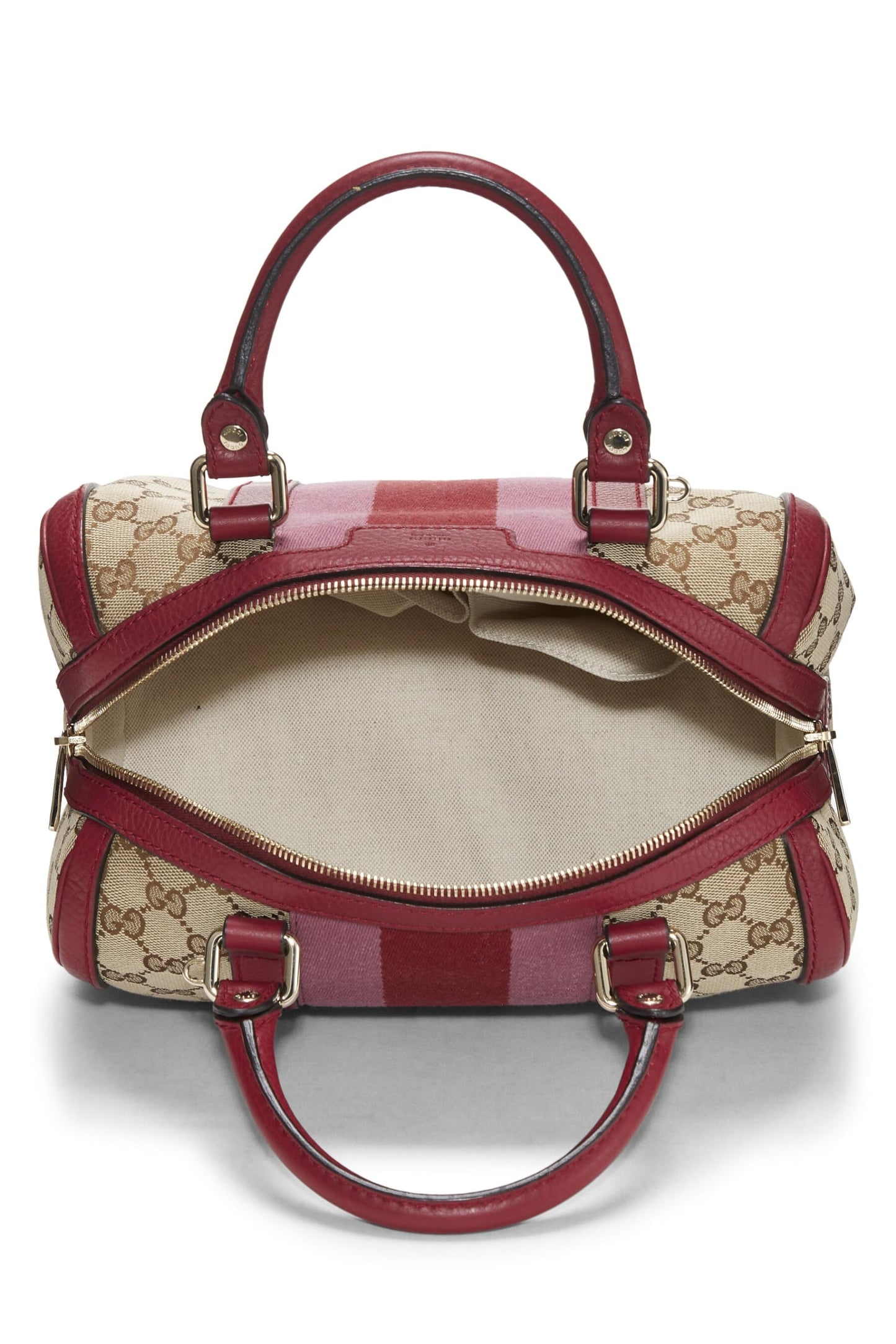 Gucci, Red Original GG Canvas Web Boston Bag Small, Red