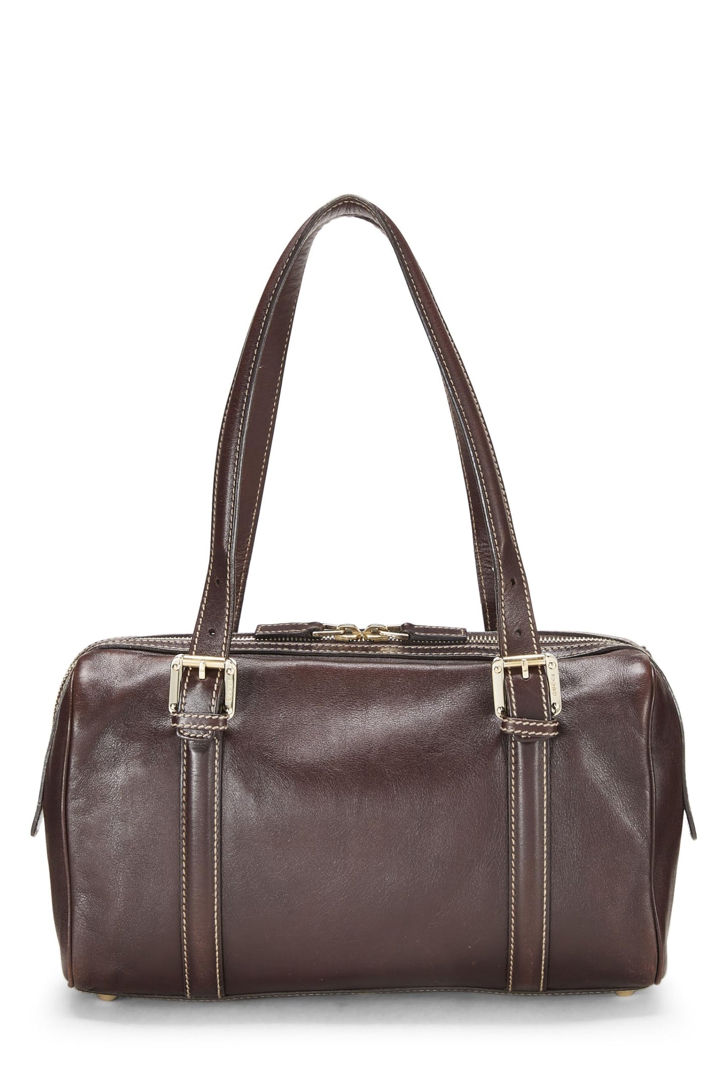 Gucci, Brown Leather Britt Boston Handbag, Brown