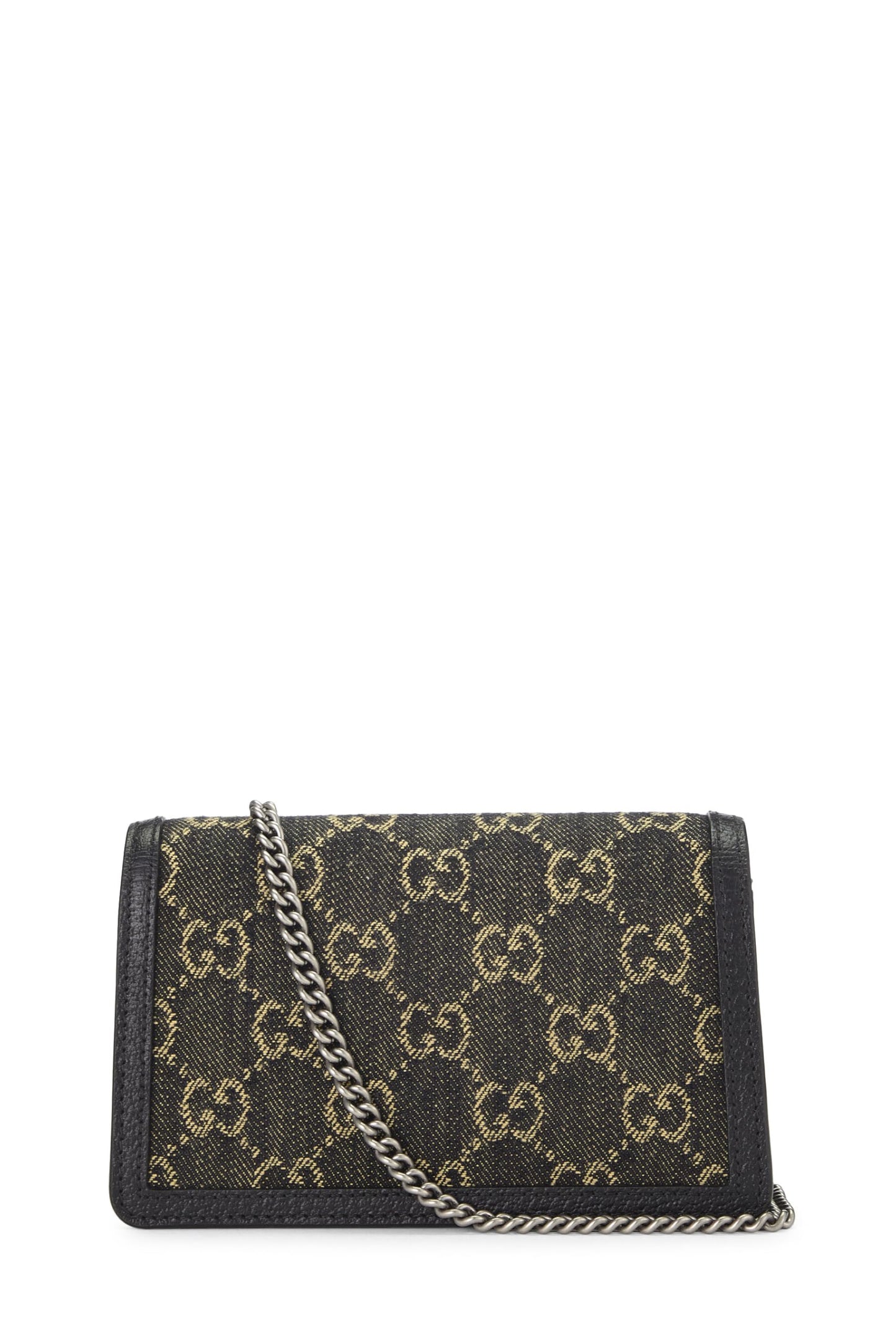 Gucci, Black Denim Dionysus Shoulder Bag Super Mini, Black
