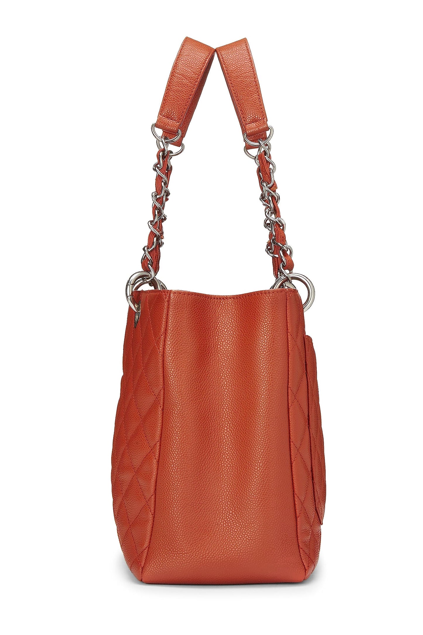 Chanel,  Orange Quilted Caviar Grand Shopping Tote (GST), Orange