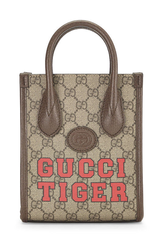 Gucci, Brown GG Supreme Canvas Tiger Tote Mini, Brown