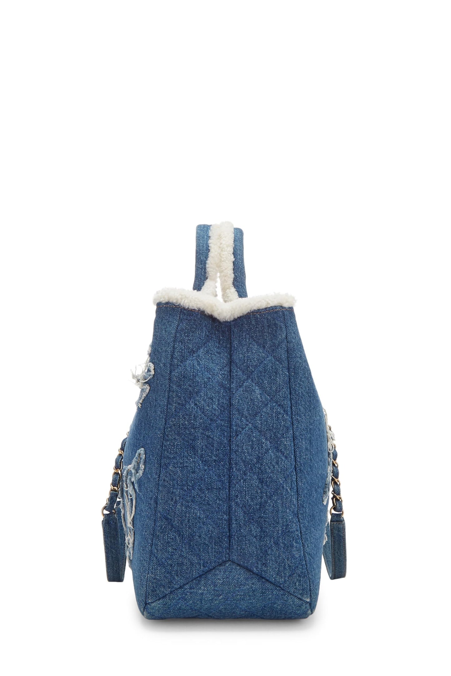 Chanel,  Paris-Egypt Blue Denim & Shearling Hieroglyph Shopping Tote, Blue