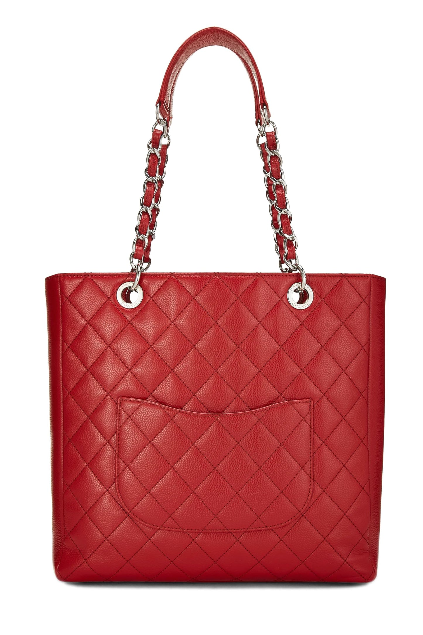 Chanel,  Red Quilted Caviar Petite Shopping Tote (PST) XL, Red