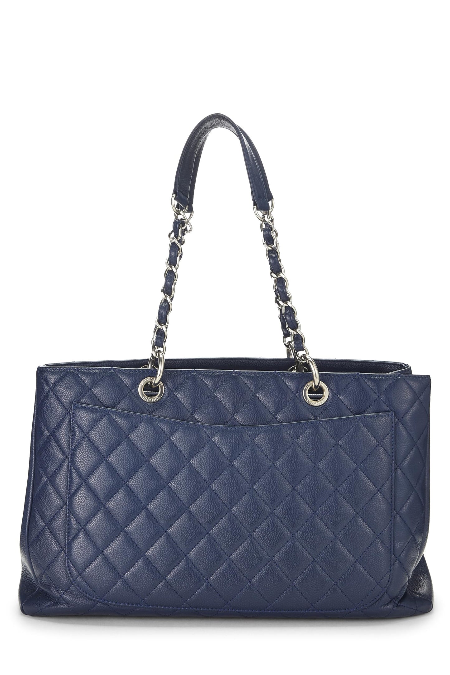 Chanel,  Navy Quilted Caviar Grand Shopping Tote (GST) XL, Navy