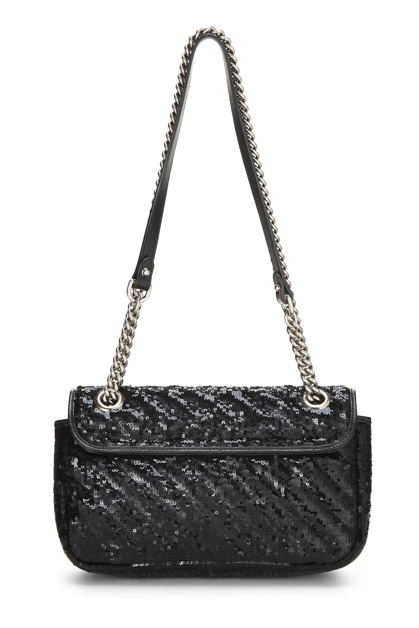 Gucci, Black Sequin GG Marmont Shoulder Bag Small, Black