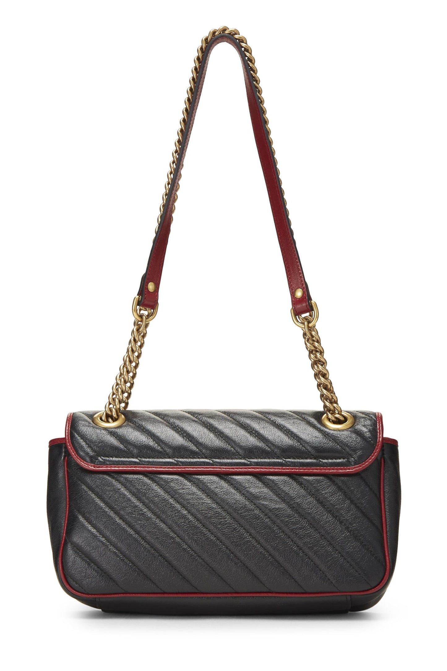 Gucci, Black Leather Torchon Marmont Shoulder Bag Small, Black
